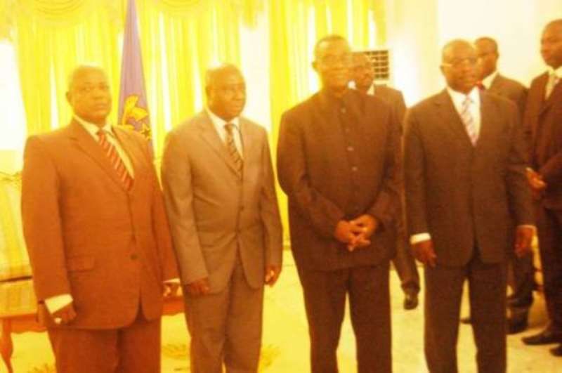 a afari ,vice president agi (second from left ) mr cletus kosiba excutive director agi (extreme left)